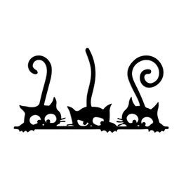 Wallity Cat 5 Escultura de Pared de Metal Negra